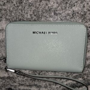 Michael Kors Mint Green Wristlet Wallet